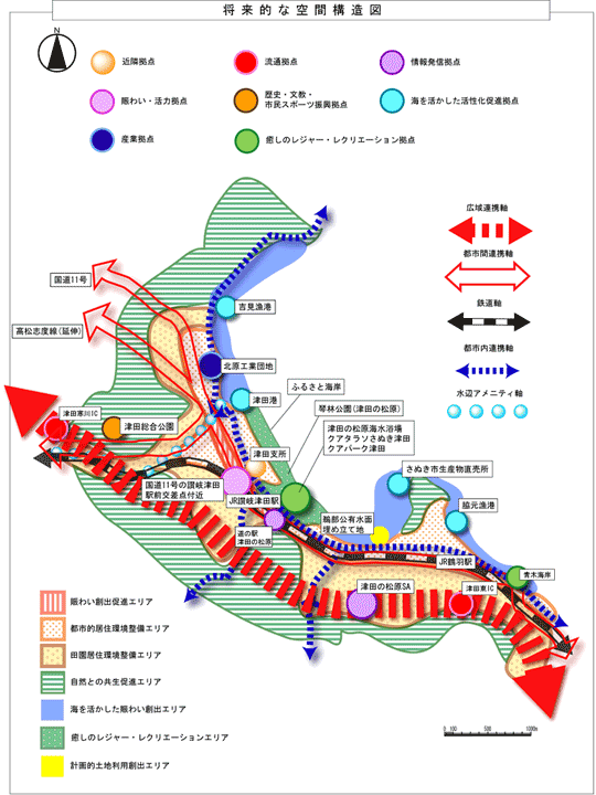 将来的な空間構造図（東部）