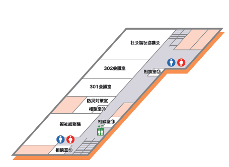 寒川庁舎3階フロアマップ