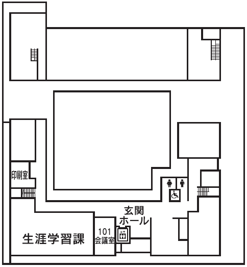 寒川第2庁舎1階フロアマップ